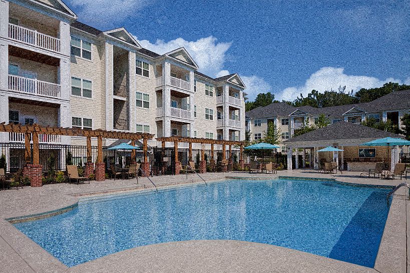 Soak in the sun at our expansive saltwater swimming pool with outdoor TV and cabana