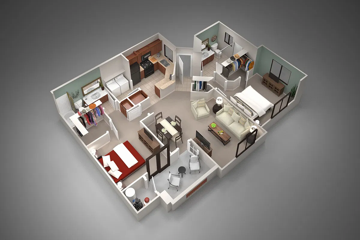Floor plan Two Bedroom/Two Bath