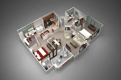Floor plan Two Bedroom/Two Bath