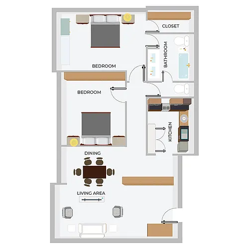 Floor plan 2B/1.5 CON