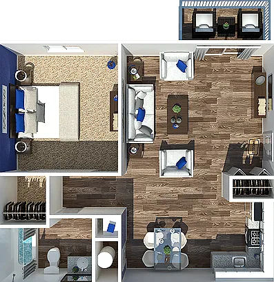 The Everly One Bedroom | One Bathroom Floorplan The Everly One Bedroom | One Bathroom Floorplan