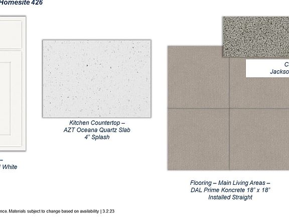 Design selections for Highland Sage Homesite 426