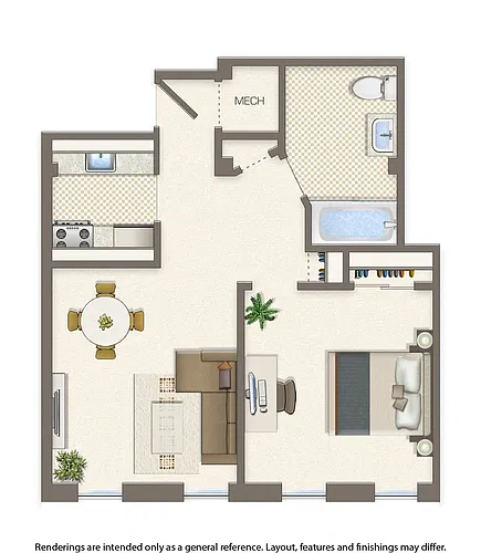 Floor plan One Bedroom B