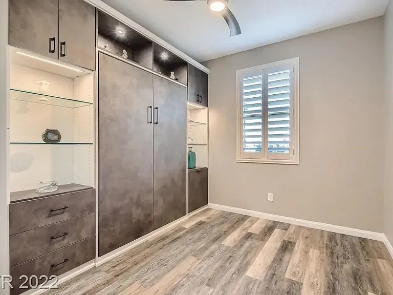 Third bedroom with Murphy bed up.