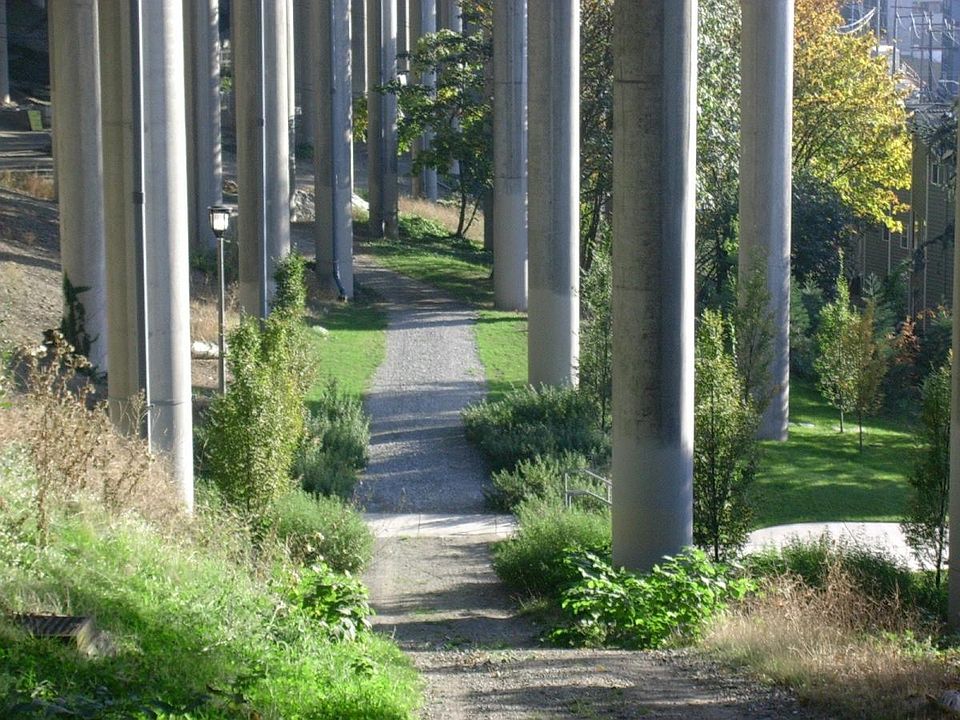 Freeway park across the street
