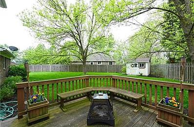 Large main level wood deck in private setting