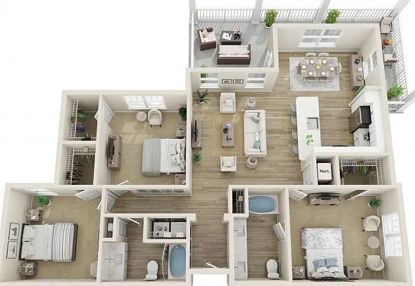 The Legend Three Bedroom Floor Plans The Legend Three Bedroom Floor Plans