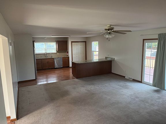 Living room into kitchen