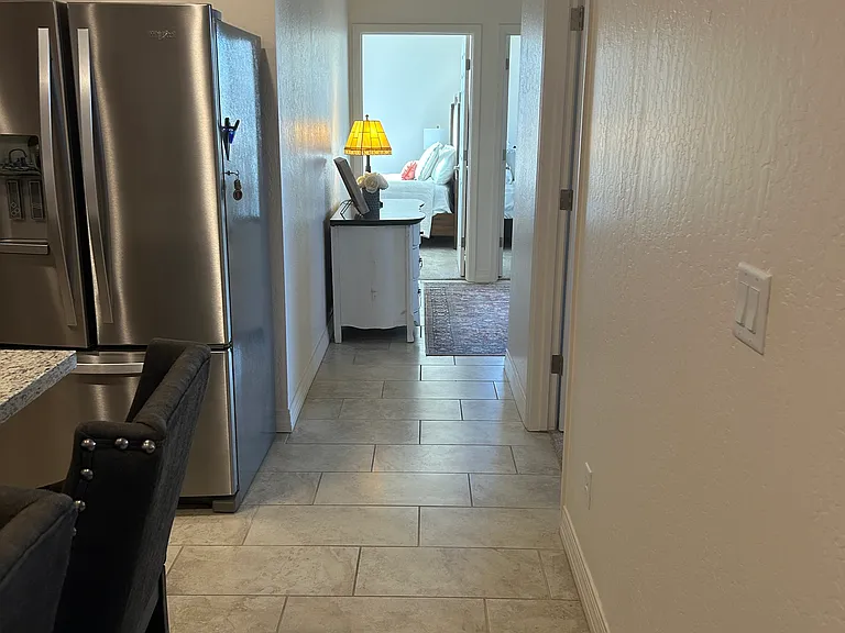 Hall to Bedrooms from Kitchen