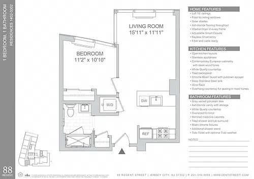 Floor plan 88 Regent-1Bed A12