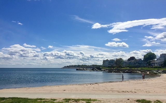 Anchor Beach with soft sand directly across from the condo.