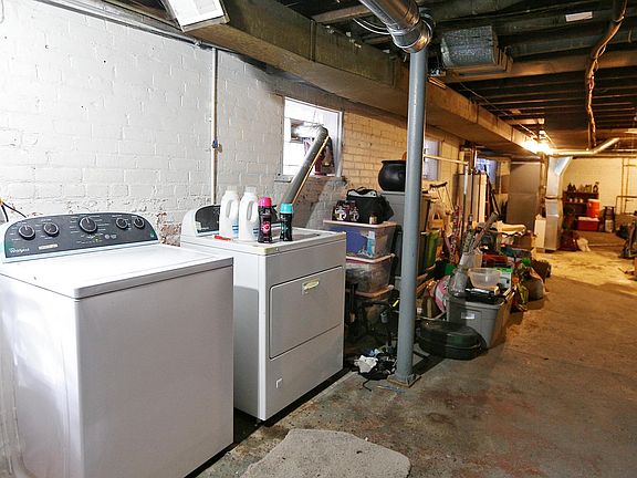 Laundry area in the basement