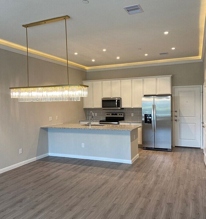 Dining room with chandelier