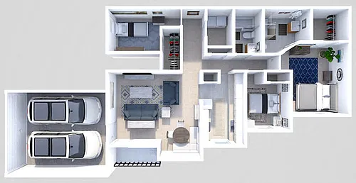Floor plan Phase II - Lower 3 Bed 2 Bath