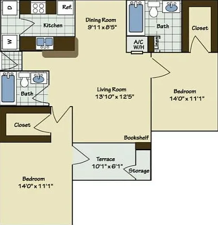 2 Bedroom | 2 Bath | 1020 SF 2 Bedroom | 2 Bath | 1020 SF