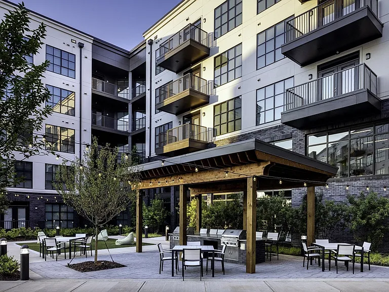 Our courtyard is complete with built-in grilling stations and fire pits.