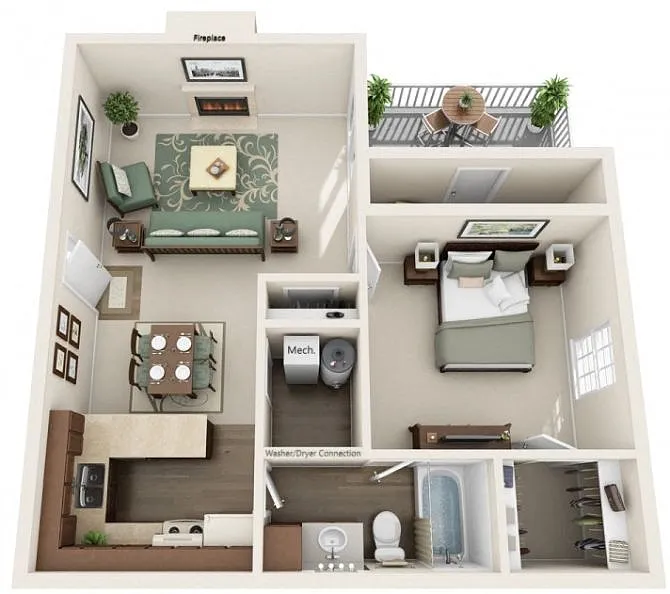 Floor plan One Bedroom