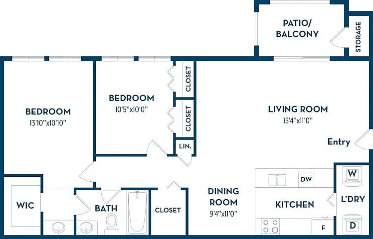 2 Bedroom | 1 Bath | 818 SF 2 Bedroom | 1 Bath | 818 SF
