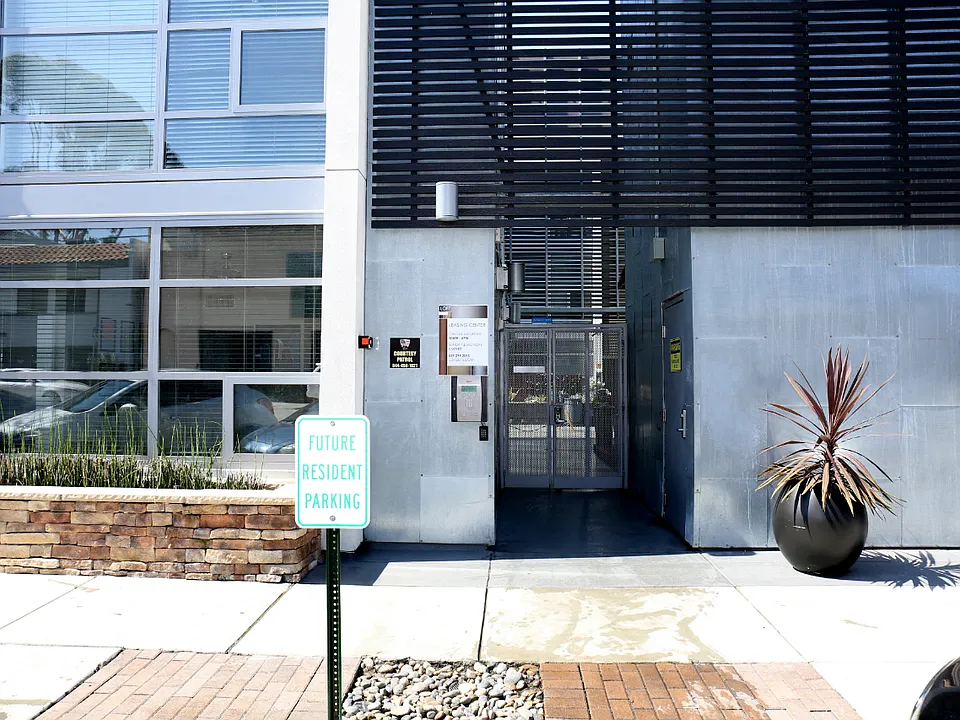 Main entrance to property in center of building