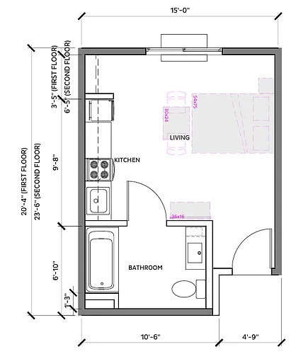 Floor plan Studio 280