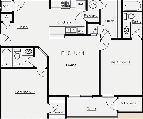 Floor plan Two Bedroom