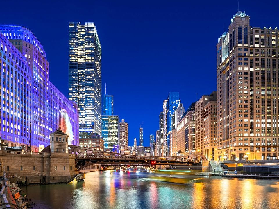 Wolf Point East Night Building