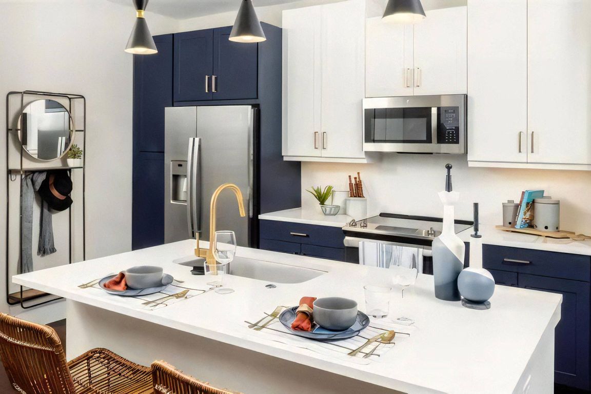 Island Kitchen with Breakfast Bar Ample Cabinet Space and Self Closing Drawers