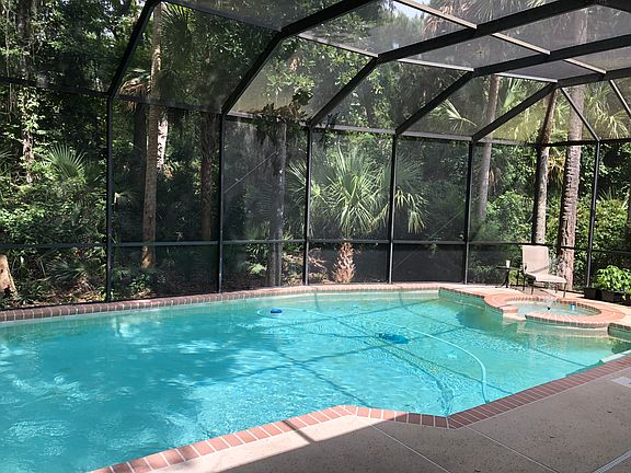 Backyard pool and spa