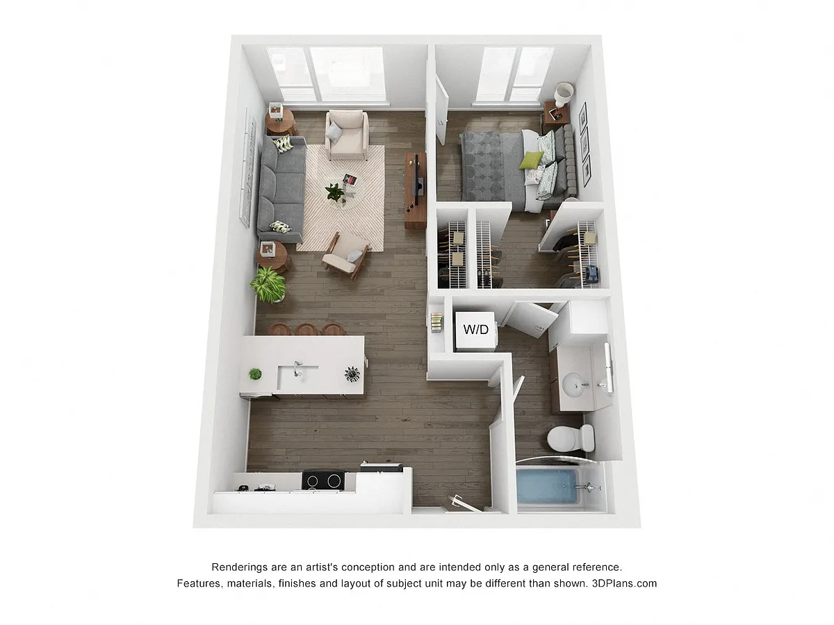 Floor plan One Bedroom B