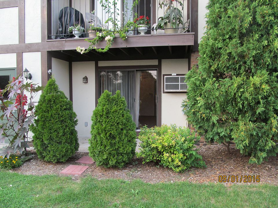 Veiw of building front and this units patio