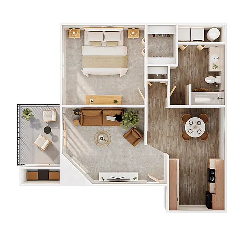 Floor plan 1x1B