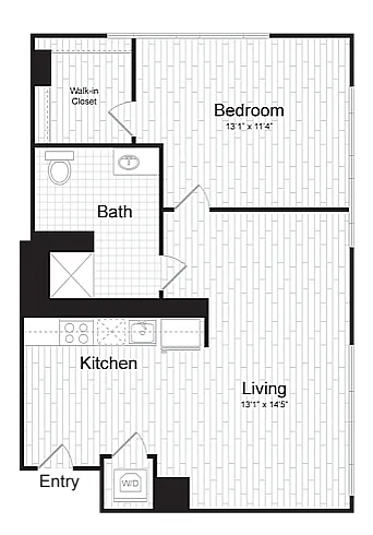 Floor plan 1 BR H.1