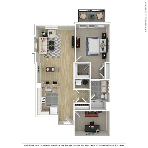 Floor plan 1 BR Den Millbrook