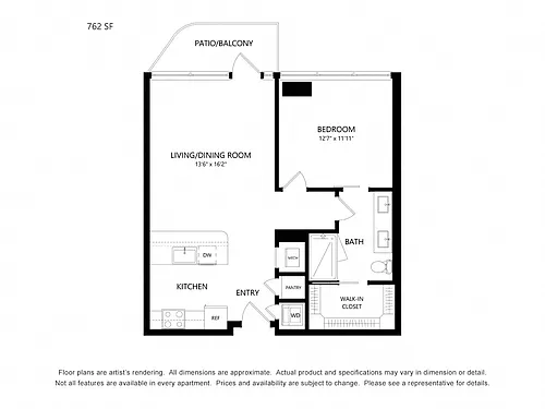 Floor plan 1 Bedroom A