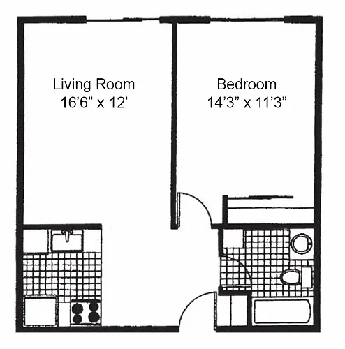 Floor plan 1 Bedroom