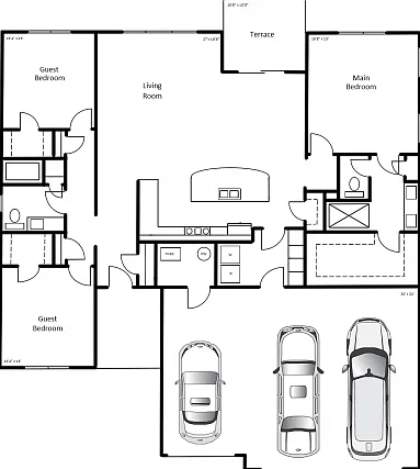 Villa Home - Three Bedroom Two Bath with Three Car Garage Villa Home - Three Bedroom Two Bath with Three Car Garage