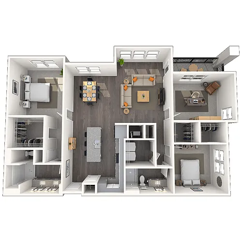 Floor plan C1.1 3x2 1617 SF