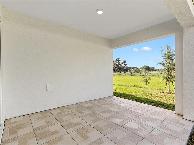 Outdoor patio with tiles