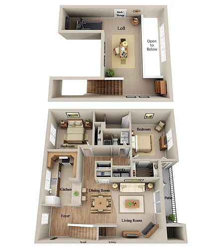 Floor plan 2 BDRM BILEVEL