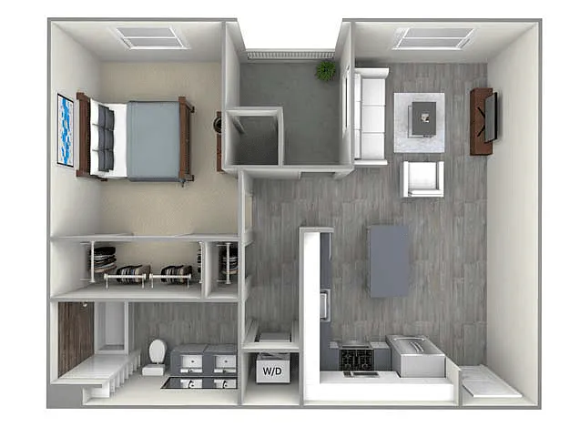 Floor plan 1 Bed 1 Bath A2