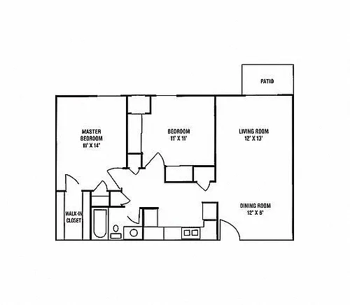Floor plan C1 - 2 Bedroom, 1 Bath
