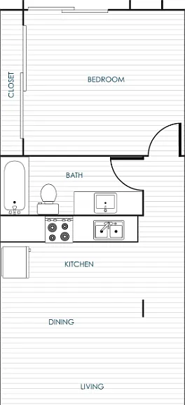 One Bedroom Floorplan Diagram