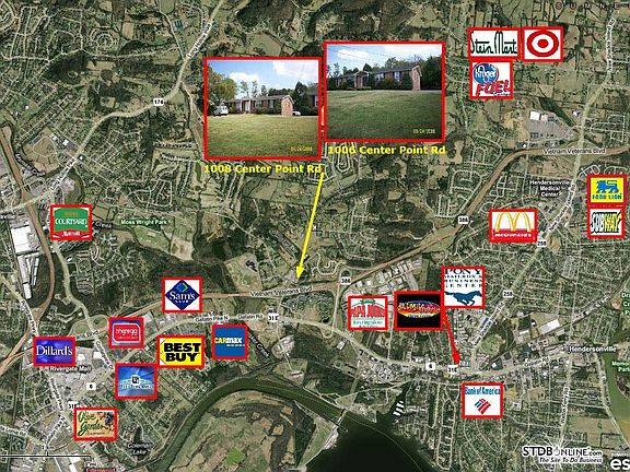 Aerial Map of Hendersonville/Rivergate Mall  & 1006 & 1008 Center Point