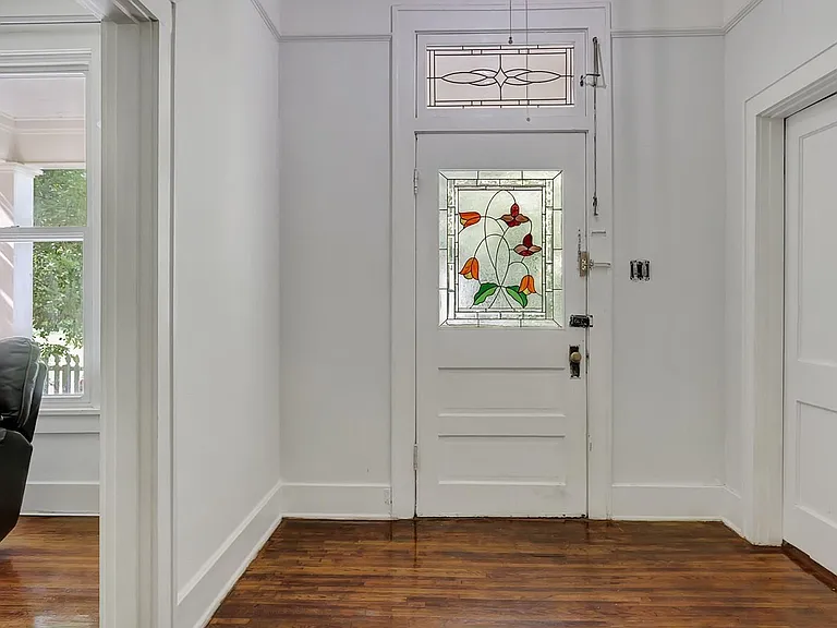 Stained glass front door entrance