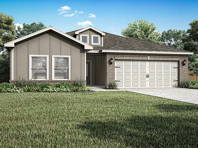 Rendering of the beautiful one-story Dutton floor plan.