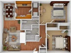 Floor plan 2 Bed 2 Bath