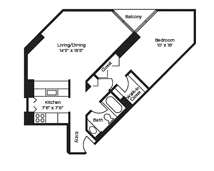 Floor plan One Bedroom