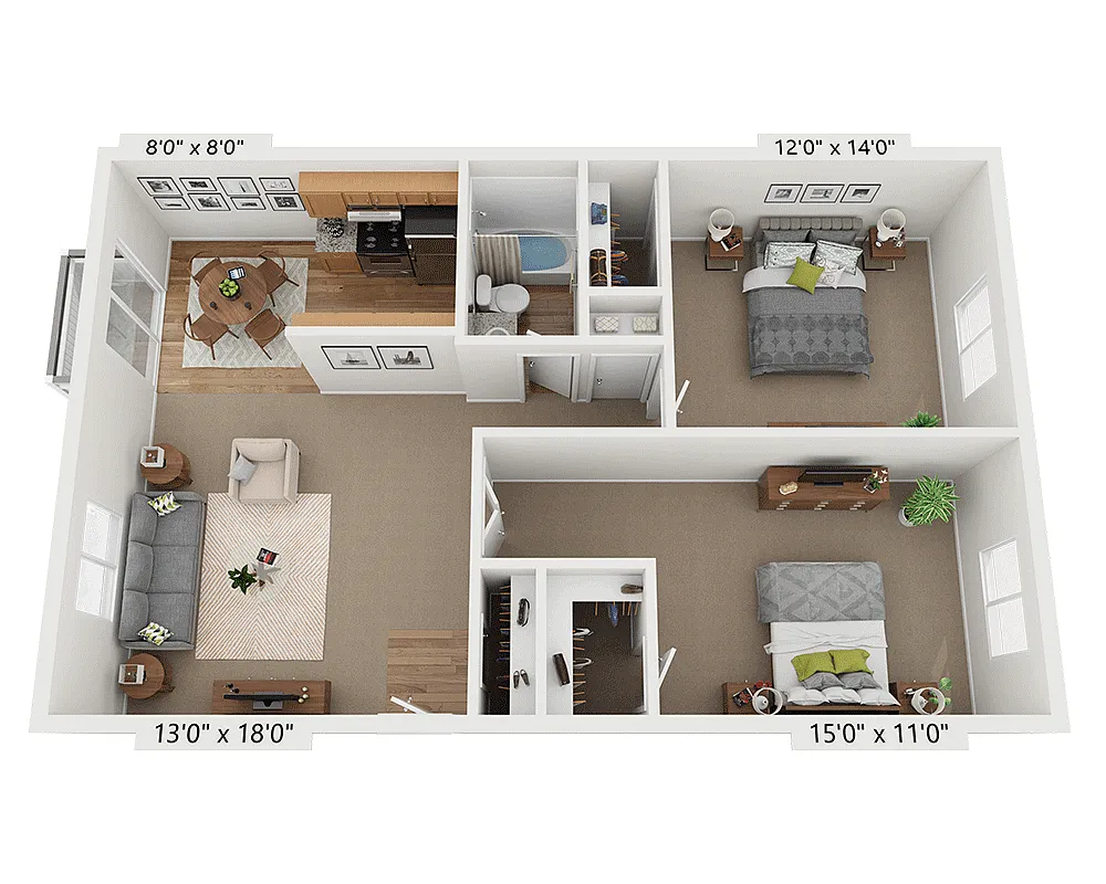 Floor plan B.2 - 2x1 2nd Floor