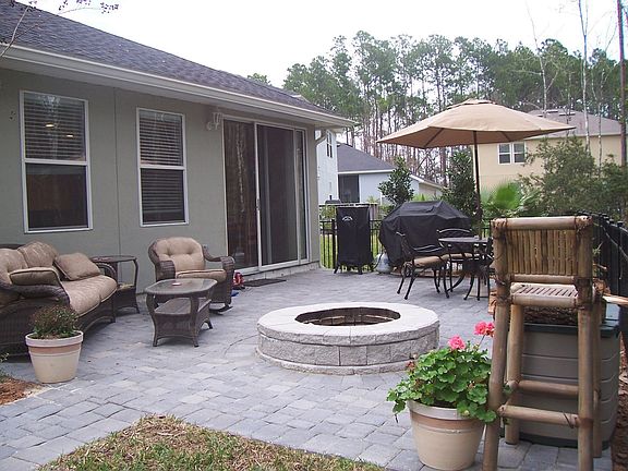 Pavered Back Patio with Fire Pit