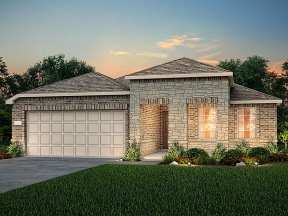 The Eastgate, a one-story home with 2 car garage, shown with Home Exterior LS202